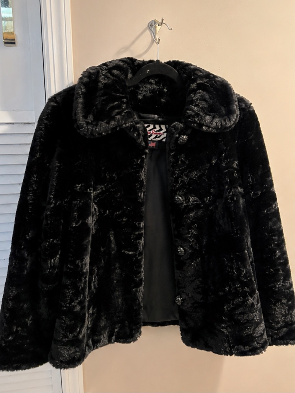 ✨Vintage Old Hollywood Black Fur Jacket | Made in USA | Soft Plush Coat✨